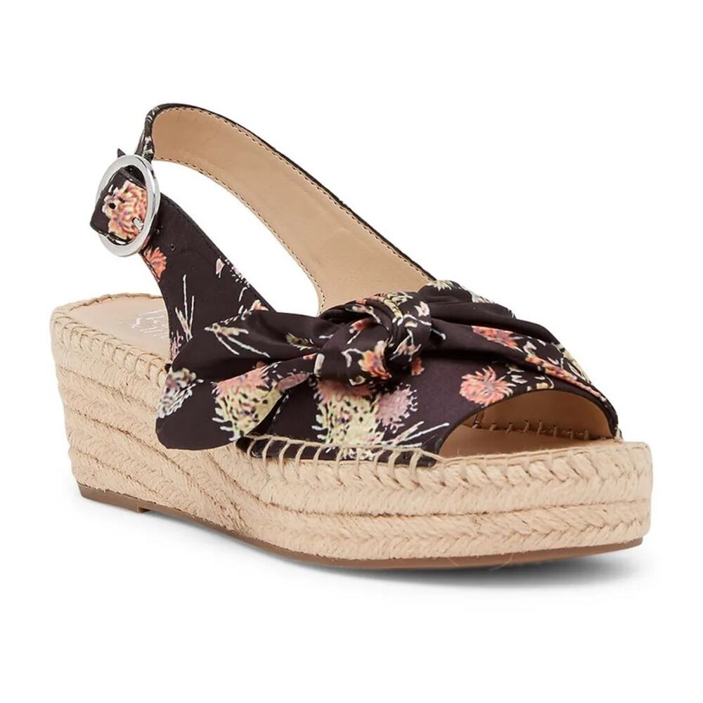 Franco Sarto Pixie Slingback Wedge Floral Sandals Size 10